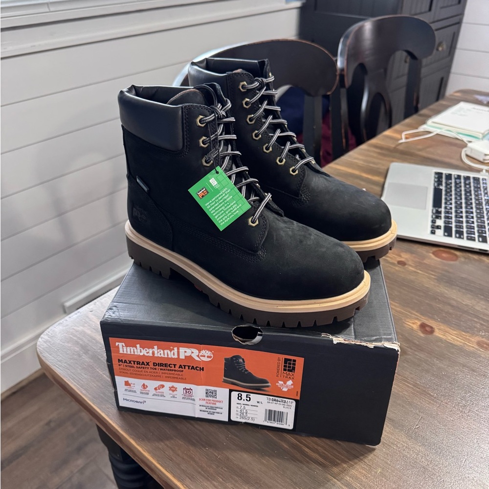 Timberland PRO Men's Black and Tan Boots